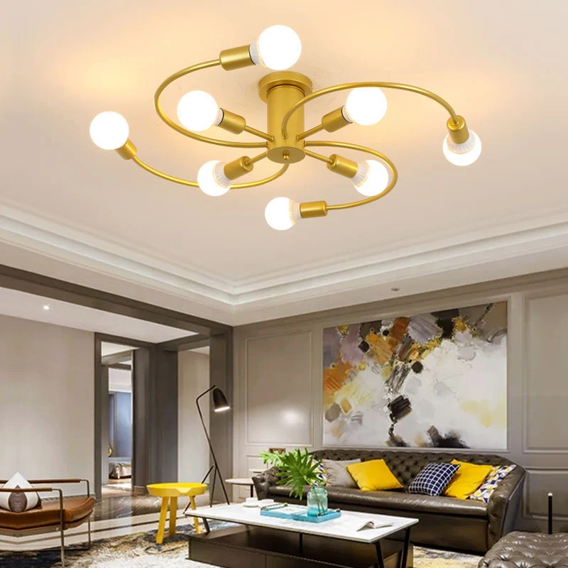 

8 Head Modern Ceiling Chandeliers Hanging Lamps Light Fixture for Sitting Dining Living Room Bedroom Hall Iron Home Decor Indoor