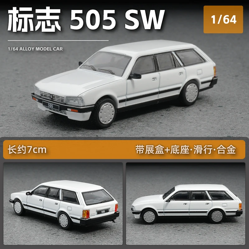 1:64 Peugeots 505SW Legierung Auto Modell Diecast Metall Klassische Fahrzeuge Auto Modell Miniatur Skala Simulation Sammlung Kinder Spielzeug Geschenk