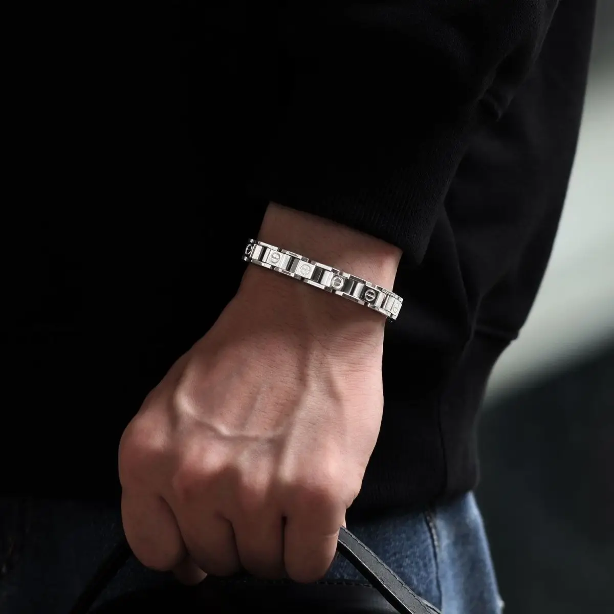 Minimalist Couple Bracelets - Hand Engraved Titanium Steel Cuff in Silver/Gold, Durable Designer Jewelry for Him & Her