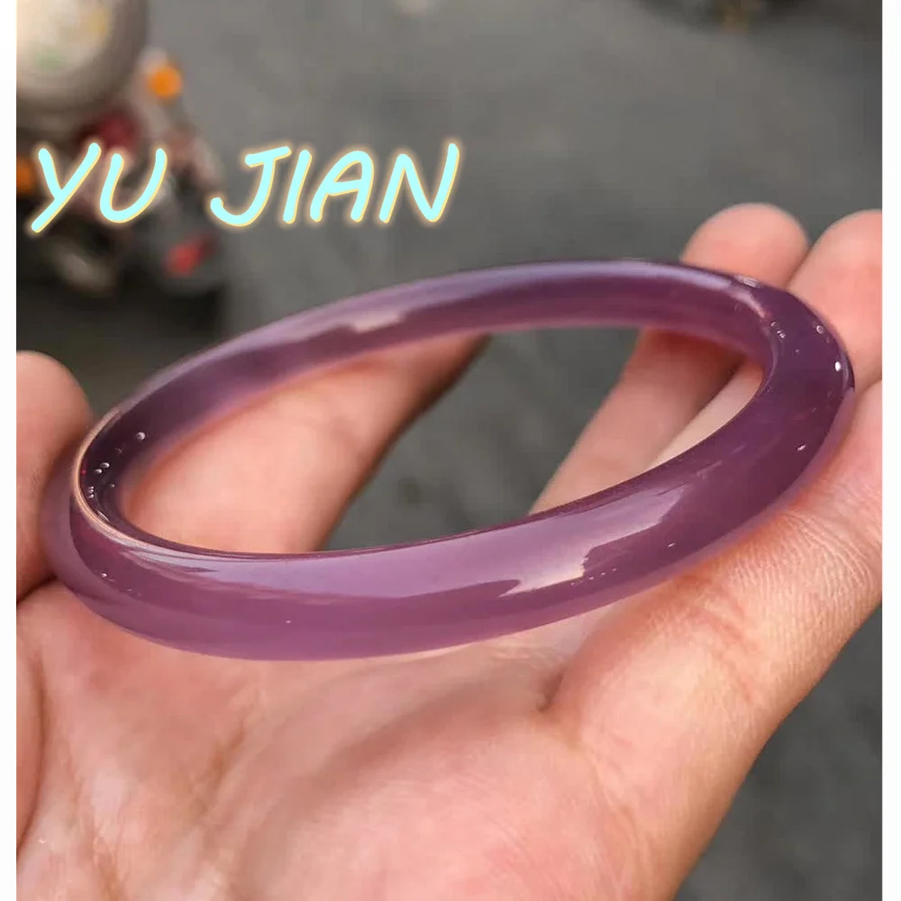 

New High Quality A-class Imperial Purple Color Round Bar Beauty Bangle Delicate Elegant Fashion Bracelet Handring Fine Jewelry