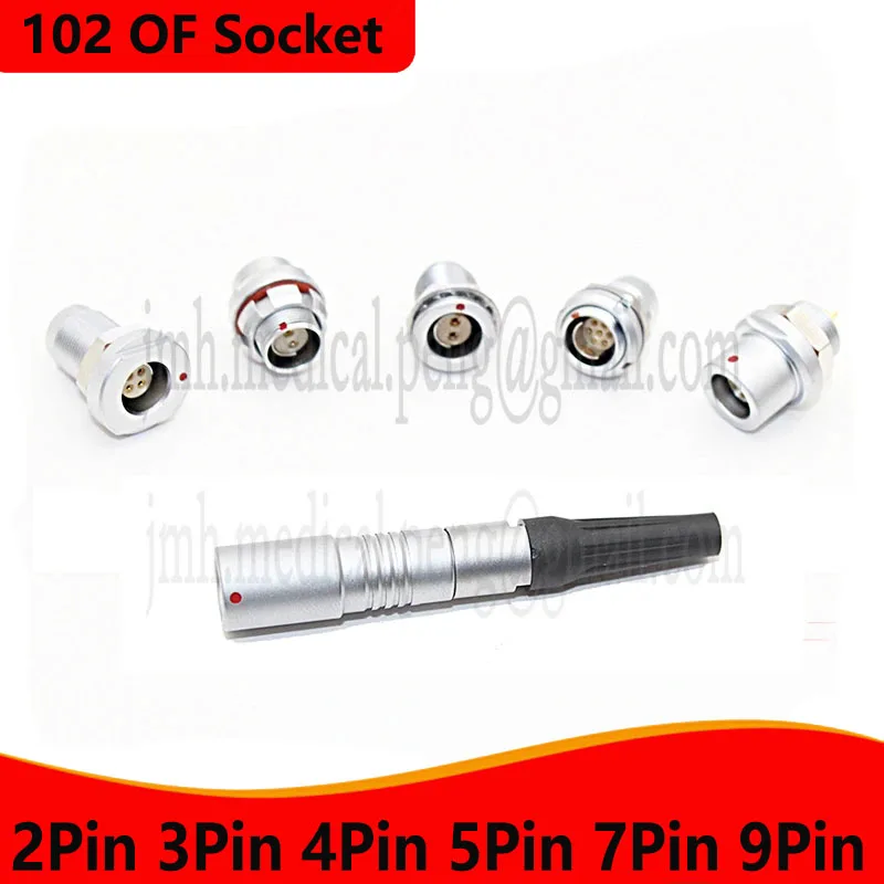 Compatible Fischer 102 M9 0F 2 3 4 5 7 9 Pin Internal Fixation, External Fixation, 2 Nuts Fixed，Floating Female Socket Connector