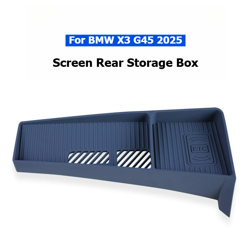 For BMW X3 G45 2025 Central Control Behind Screen Storage Box Center Console Car Silicone Rear Navigation Storage Tray Interior