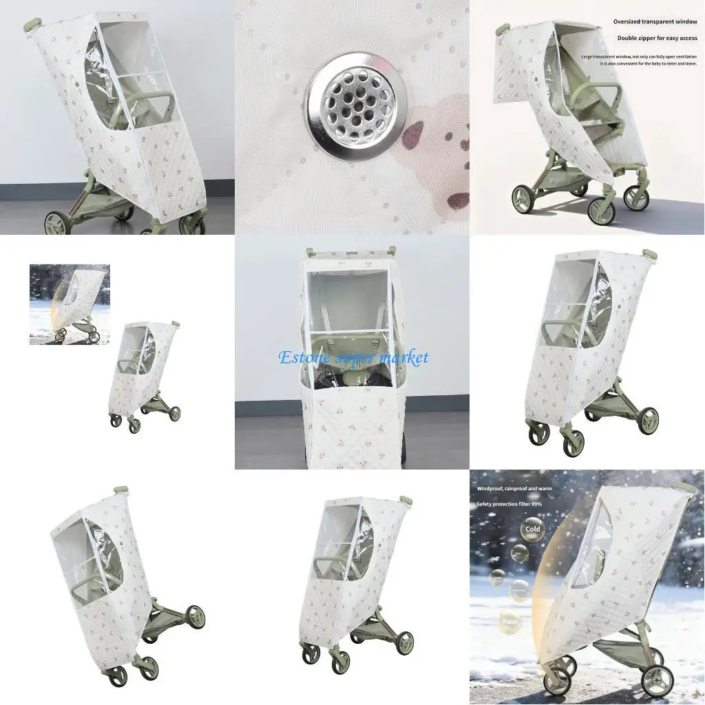 

090B Protective Pushchair Cover Top Pushchair shelter Breathable Meshing Panel Fabric Defend Against Rain Wind & Sun for Outdoor