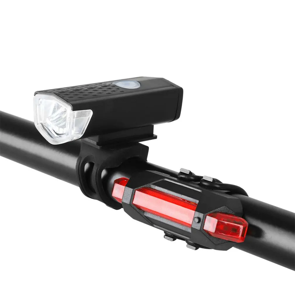 防水充電式自転車ライト,フロントとリア,ナイトサイクリング用の安全アクセサリー,USB