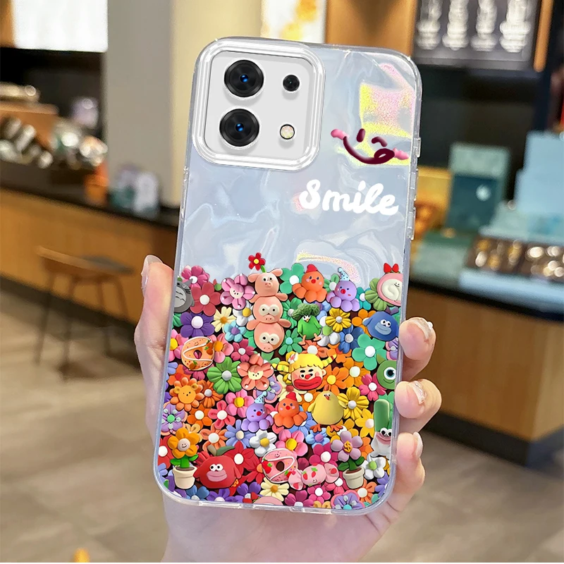 Lovely Little Doll Smiling Cartoon Phone Case for Redmi Note13 12 11 10 9 ProPlus 14C 13C 12C 10C 9C A2 A1 Shockproof Back Cover