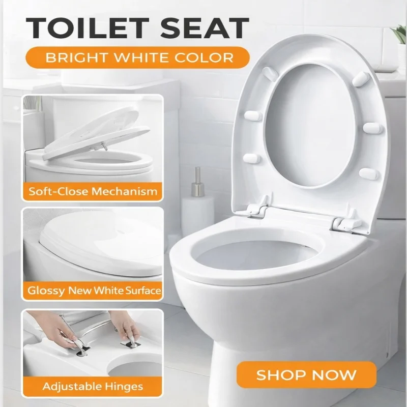 

Premium Grade Toilet Seat, Easy Clean Surface, Long Lasting Build for Commercial Home Use