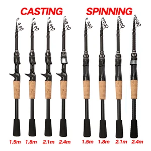 Carbon -Teleskopfischereisen, Spinnstange, Baitcasting -Fischereistange, Gussguss -Tackle, 1,5 m, 1,8 m, 2,1 m, 2,4 m, 8 g, 25 g 8 Hauptverkäufe Zuckerrohr eingebettet - №4