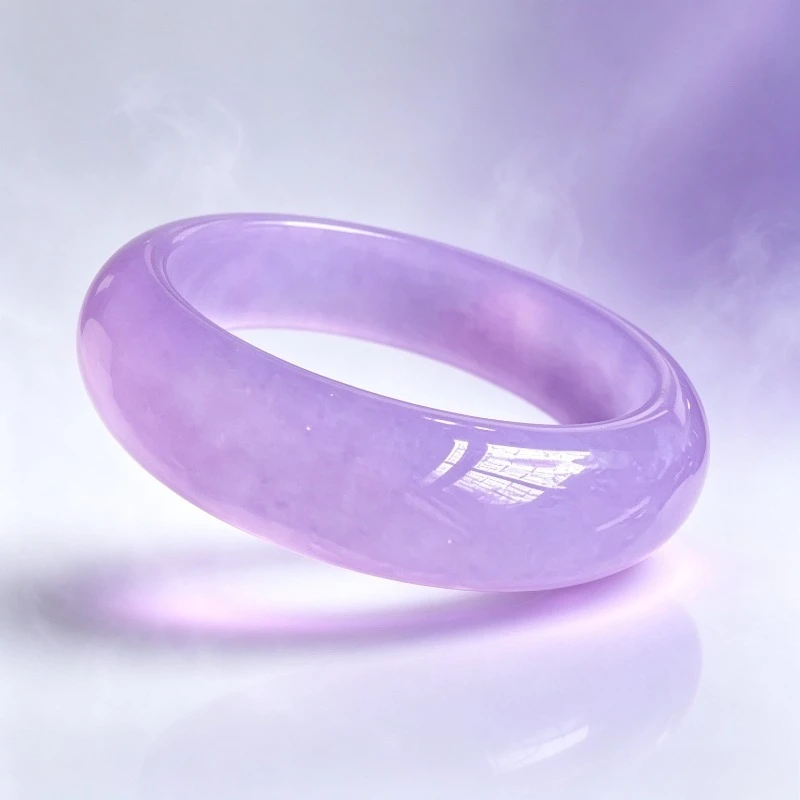Elegant Temperament Purple Ice Through Flat Bar Jade Bracelet