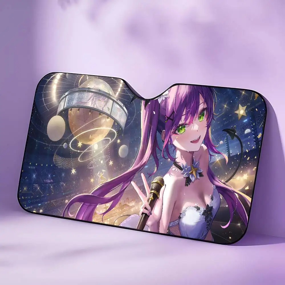 لعبة Hololive Tokoyami Towa أغطية مظلة السيارة غطاء حاجب عالمي قابل للطي للزجاج الأمامي