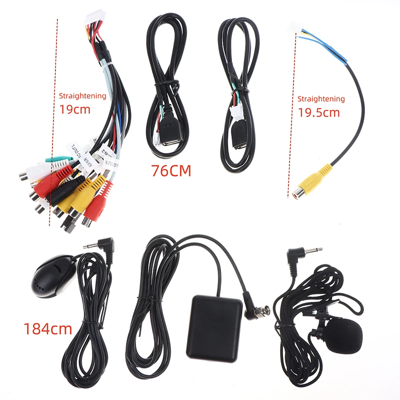 1/3/4/5PCS 4G WiFi Antenna Output AUX RCA SIM Card Slot USB Rear View Backup Camera GPS BT Adaptor Car Radio 20 PIN Power Cable