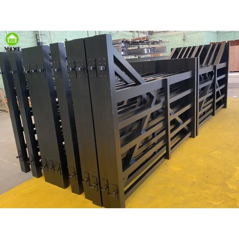 بوابة ممر المزرعة والمعرزة المصنوعة من الألومنيوم بتصميم مانور الأمريكي، سياج وتعريشة خارجية أنيقة #1