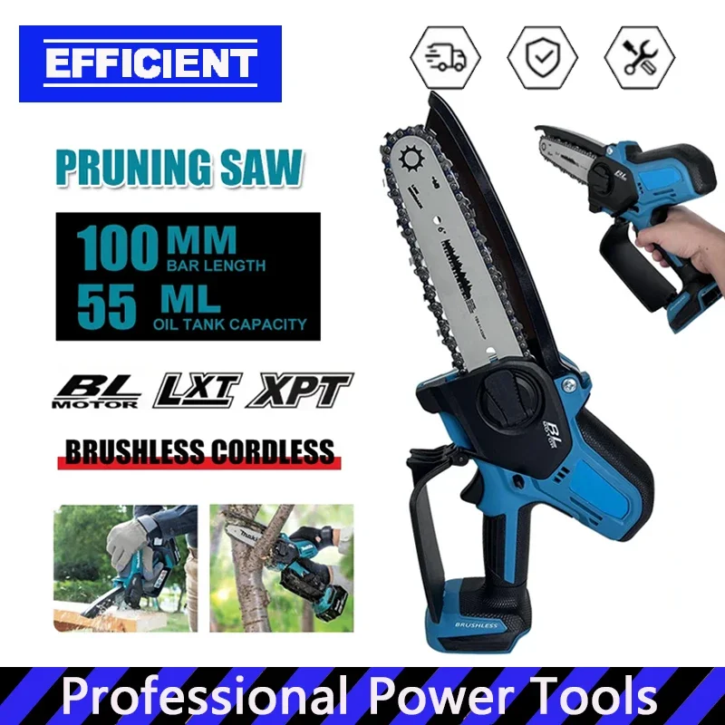 

Аккумуляторная цепная пила для Makita 18В, бесщеточная, беспроводная, мини-электропила, садовый электроинструмент