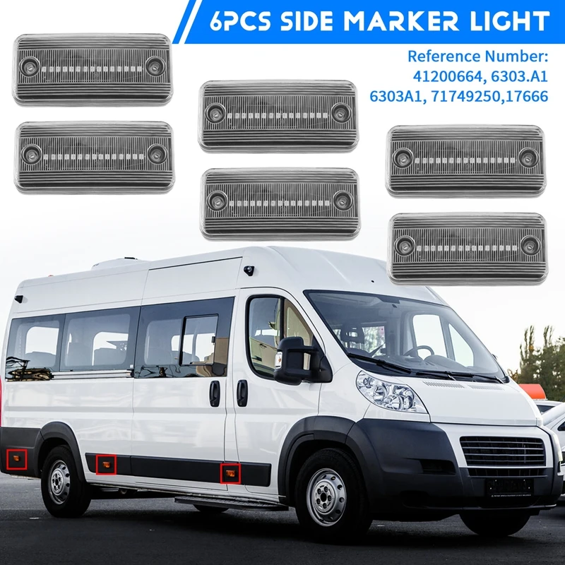 Static Bright Crystal LED Signal Side Marker Light For Iveco Fiat Ducato Citroen Relay Peugeot Boxer Renault VOLVO MAN