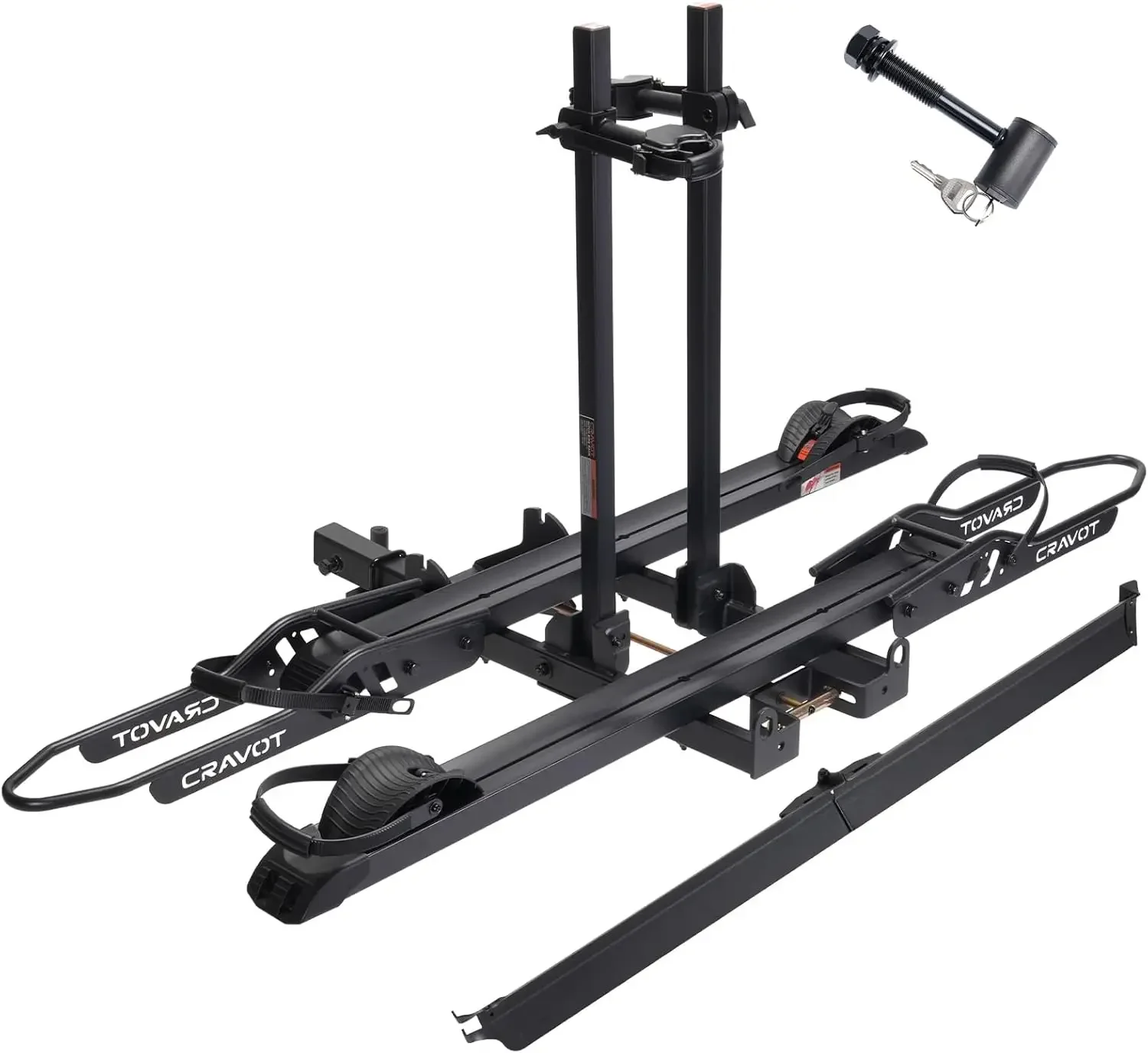 CyberRack S2 Ebike Rack, 300 lbs Capacity Foldable Bike Racks for Tow Hitch Heavy Electric Bike Carrier for 2 E-Bike, Up to 5-in