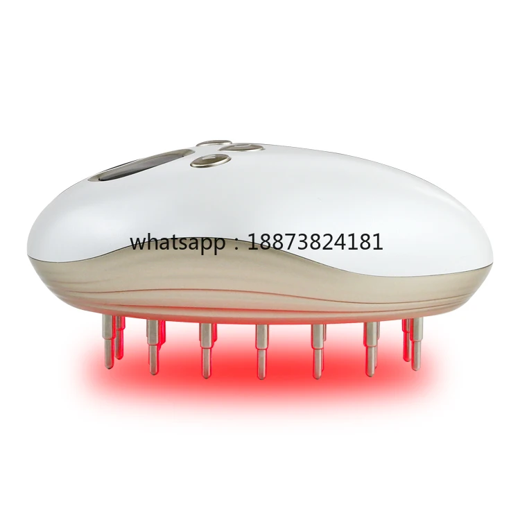

Массажер для кожи головы LLLT IR LED EMS с инфракрасным и красно-синим светом, терапевтическая расческа для ухода за волосами, быстрая доставка