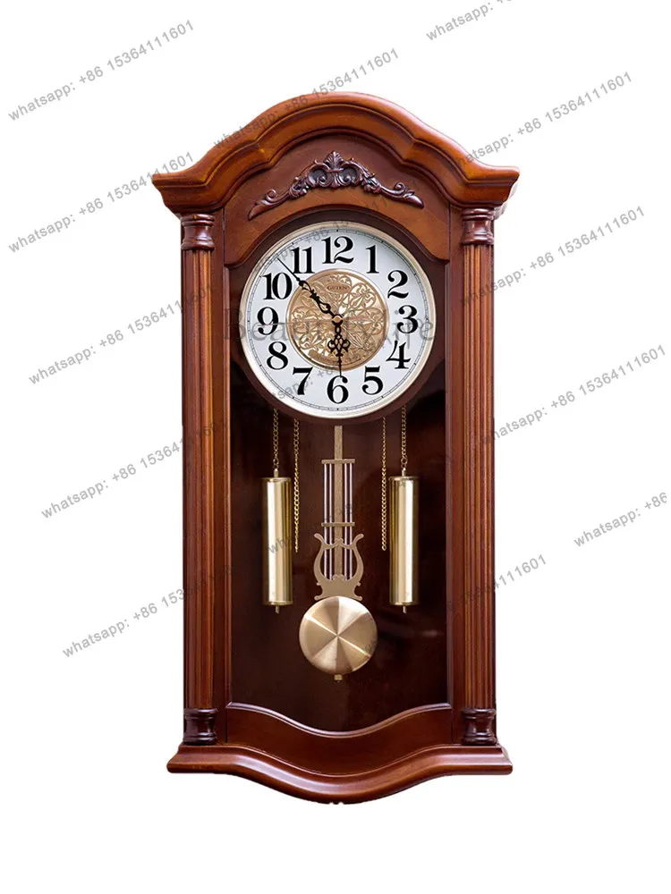New Chinese classical, timekeeping solid wood wall clock quartz clock