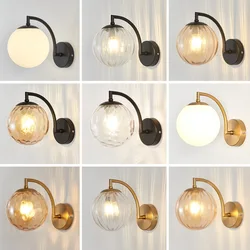 Modern Led Wall Lamp color Glass wall Light Nordic Minimalist Living Bedroom Bedside Sconce Dining Kitchen Indoor Light Fixtures