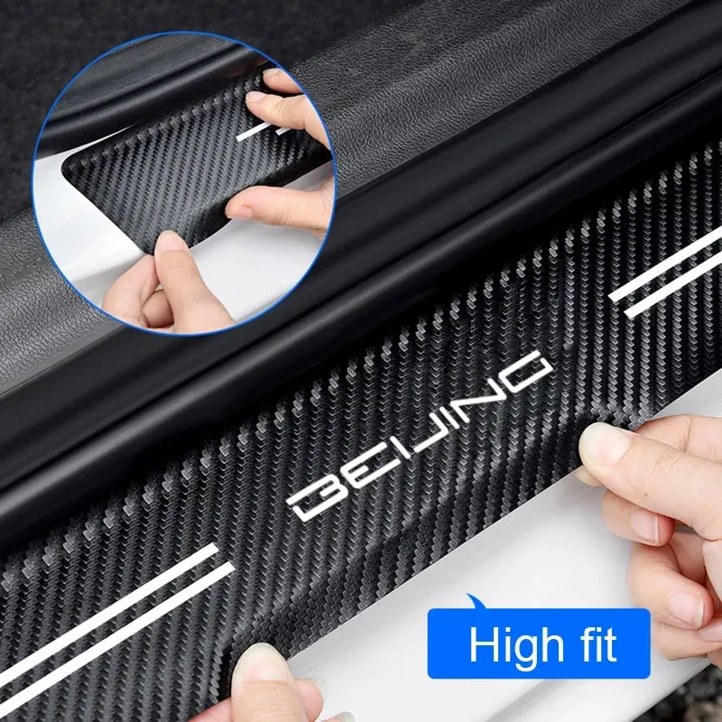 Door Sill Stickers Accessories For BAIC Senova X25 X35 X55 X65 Beijing BJ20 EV2 EV5 BJ40 EC3 EC5 EU5 EX3 EX5 X7 Car Accessories