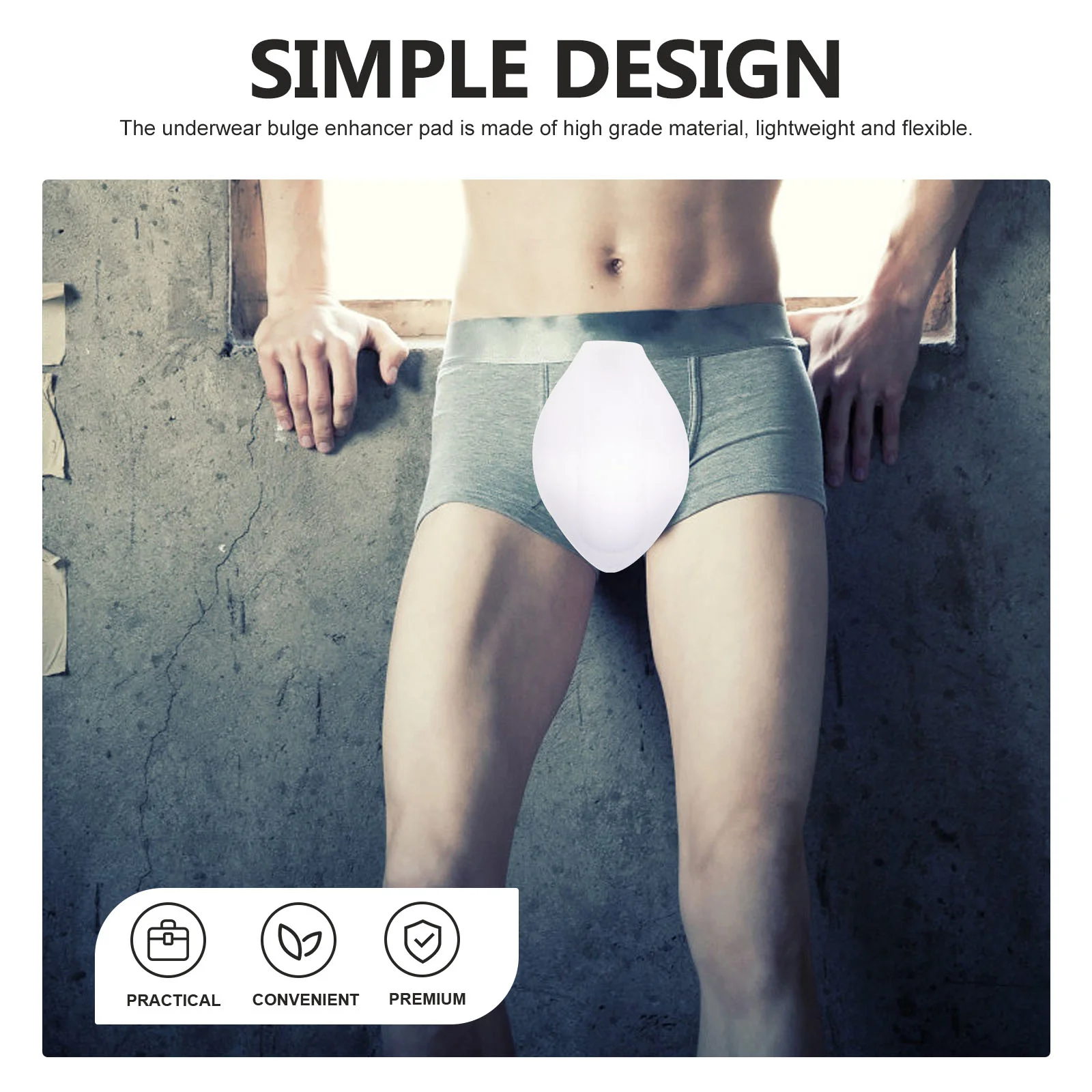 2 Pcs Men's Sponge Pad Bulge Swim Brief Swimwear Trunks Front Swimming Panties Cup