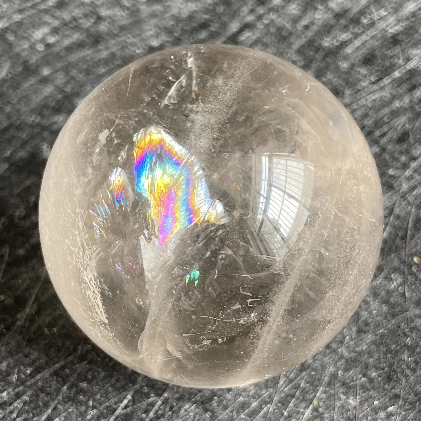 

182g Natural Stone Clear Quartz Crystal Ball Rainbow Sphere Polished Rock Reiki Healing C3