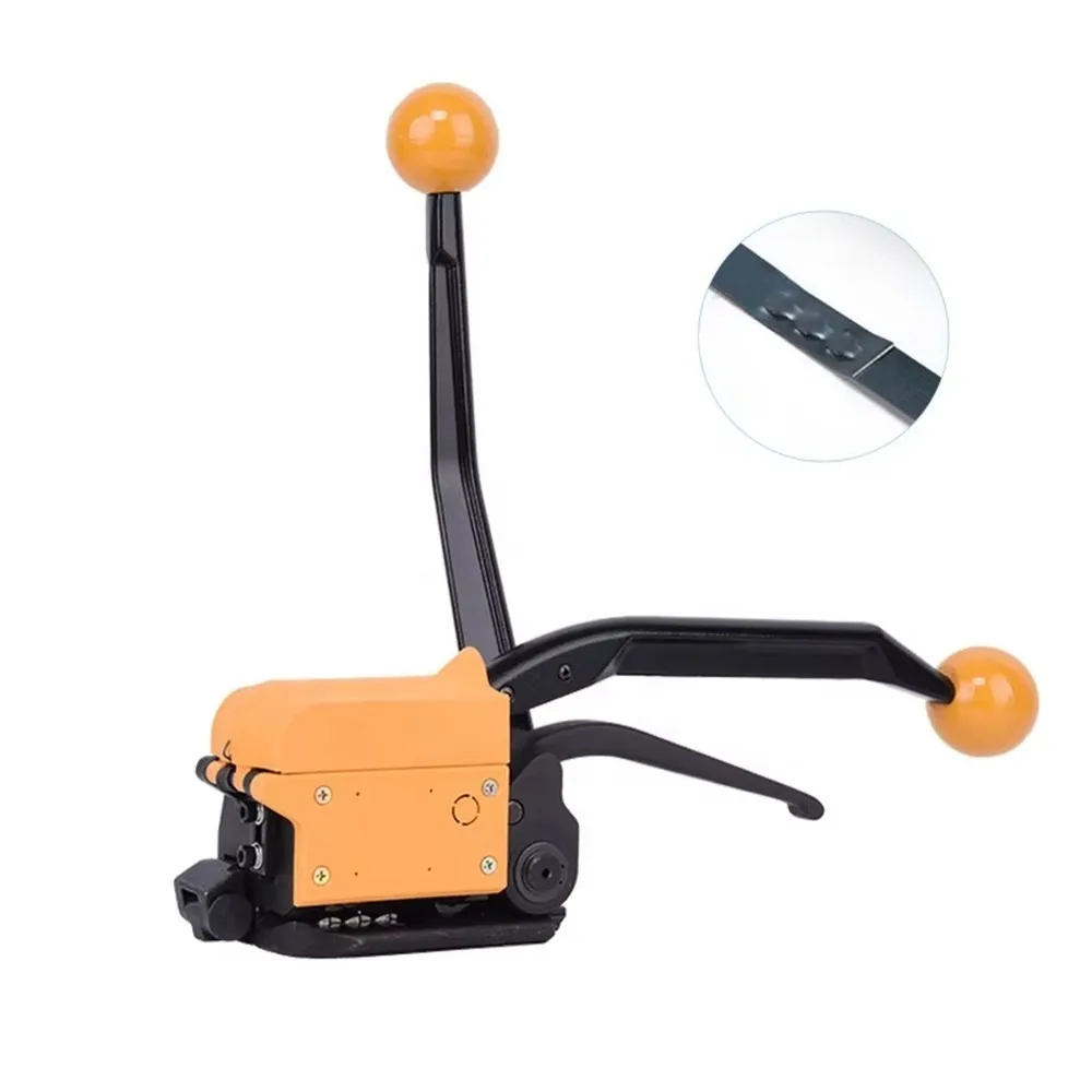 Manual Steel Strapping Machine Buckle-Free Packing Tool for Rebar Metal Tube Strapping Portable Split Tube Belt Packing