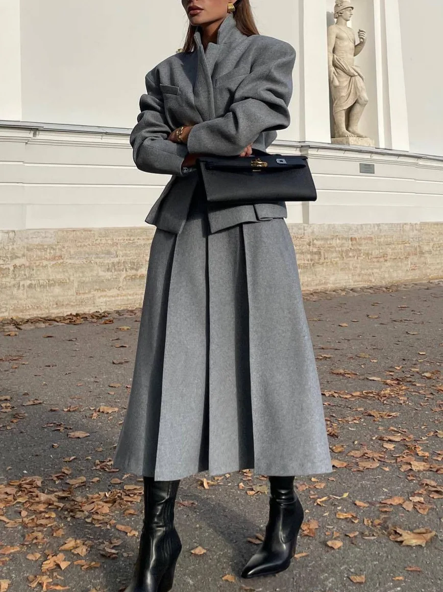 بدلة تنورة صوفية من Allingentle بدلة نسائية فستان فاخر لملابس حفلات الكوكتيل حسب الطلب