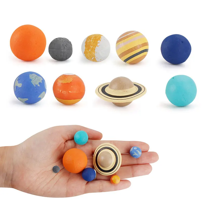Planeta educação bola iluminação brinquedos planeta sistema solar mini modelo brinquedos espaço crianças montessori auxiliares de ensino