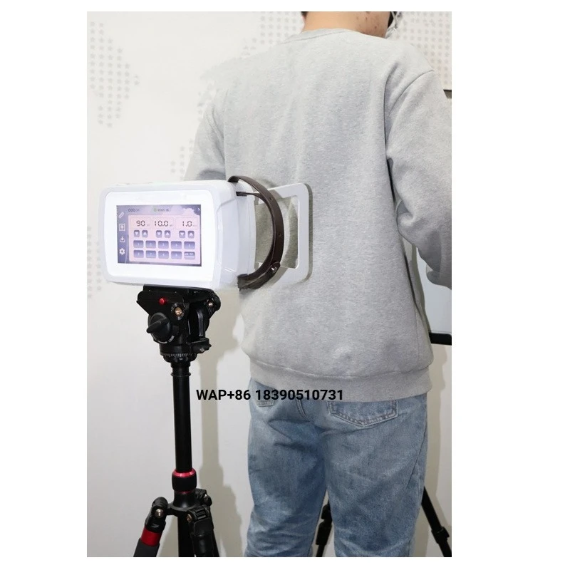 Portable 90KV digital X-ray machine for veterinary and human use, handheld DR system with 7-inch screen and 0.3mm focus, low rad