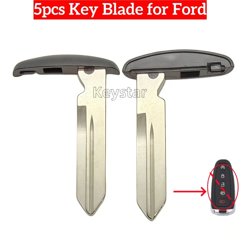 

5pcs FO38 Car Smart Key Blank Keyless Remote Key Blade Spare Emergency Door Key for Ford Edge Focus Explorer Trurus MKS MKX MKT