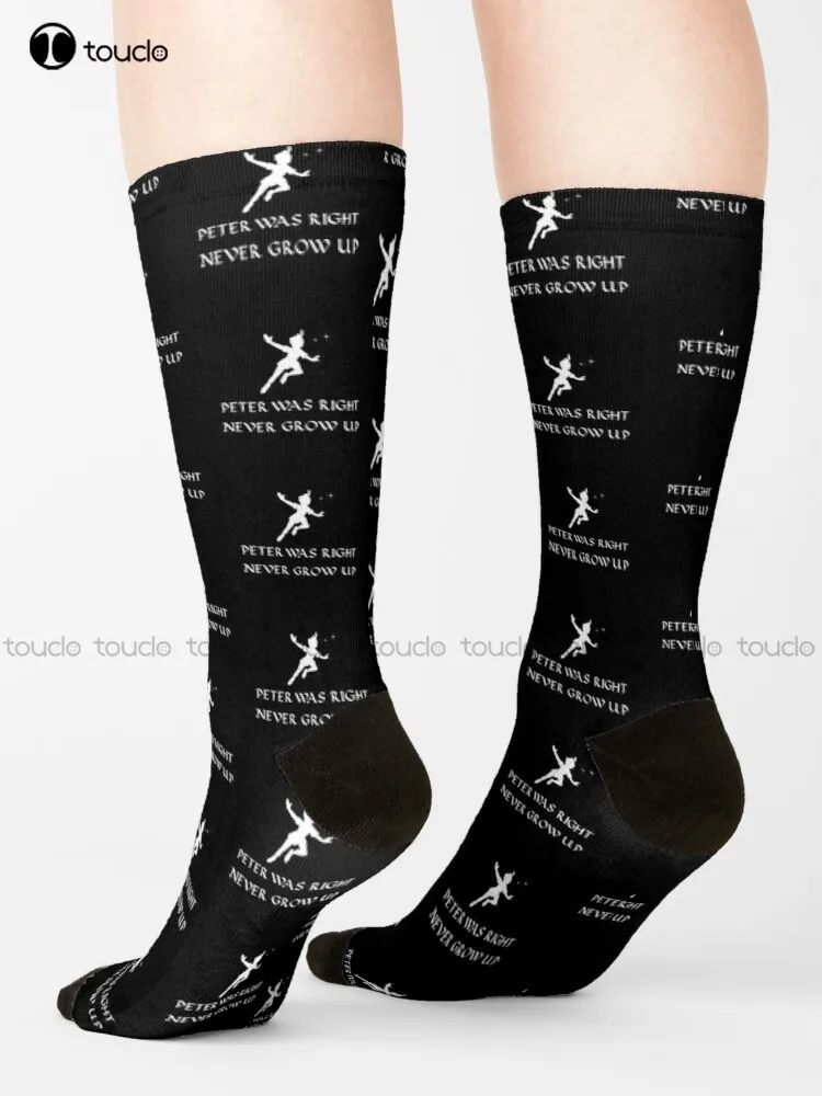 Peter Was Right, Never Grow Up Socks Halloween Socks Men Personalized Custom Unisex Adult Teen Youth Socks 360° Digital Print