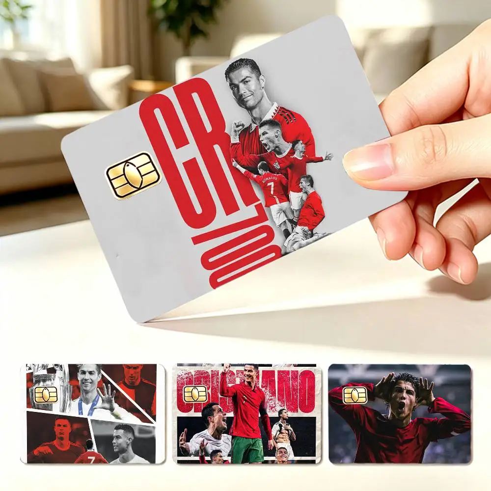 Soccer C-Cristiano Ronaldo CR7  4pcs 1Set Card Stickers Small Waterproof Chip 4PCS Card Sticker Anti-Scratch
