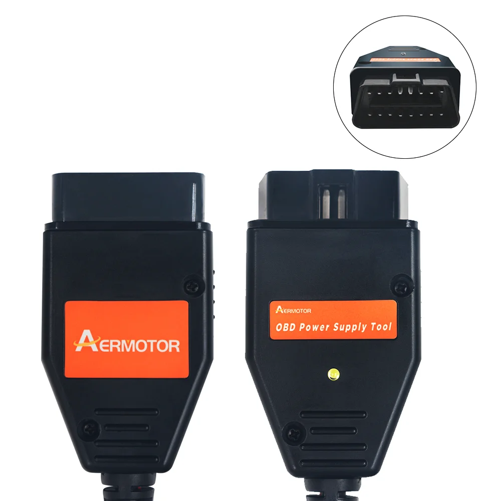 Aermotor Car Emergency Power Off Protector With OBD2 Connectors  Car Battery Terminal Clip-on Battery Charging Clip ECU Memory