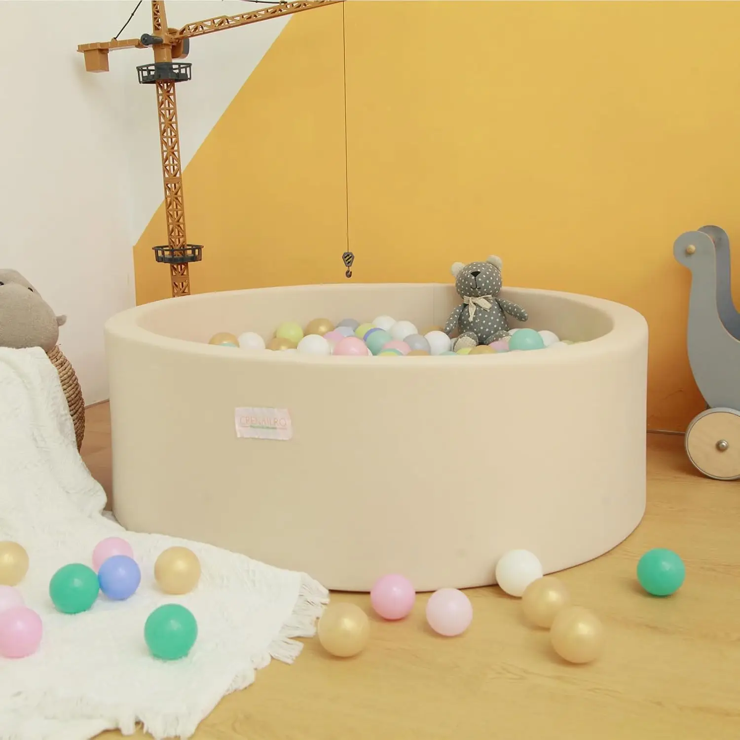 Fossa per palline in schiuma per bambini piccoli, fossa per palline per bambini da 35 pollici, rotonda morbida e facile da montare o pulire, la piscina con palline per box per bambini è un regalo ideale per