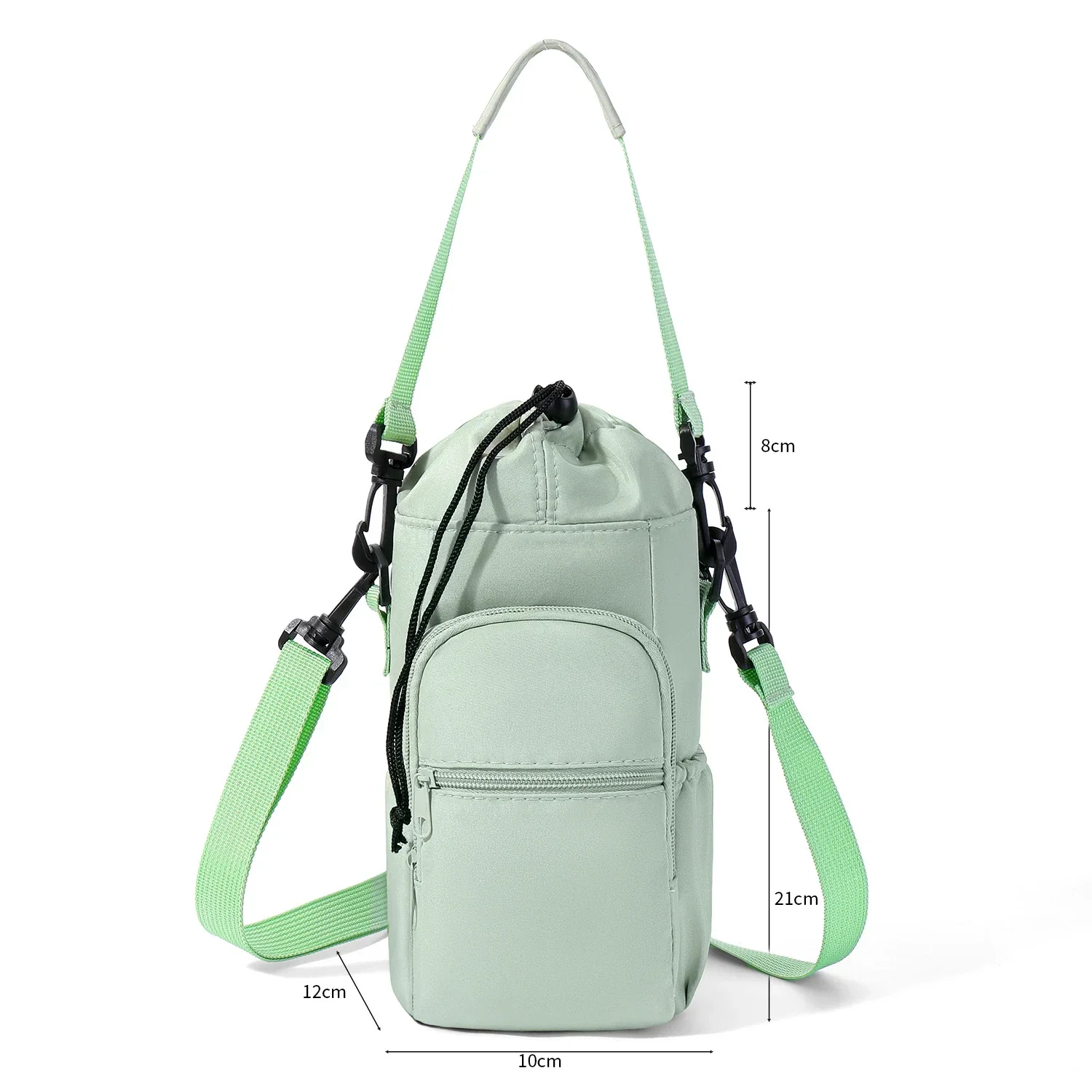 Tragbare Wasserflaschentasche mit verstellbarem Riemen, Thermobecher, isolierte Schutzhülle, Handytasche, Outdoor-Sport-Reisetasche – Detail 7