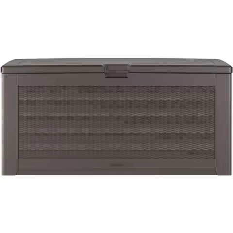 Extra Large Resin Outdoor Storage Deck Box (134 Gal), Weather Resistant, Brown, Deck Organization for Home/Backyard