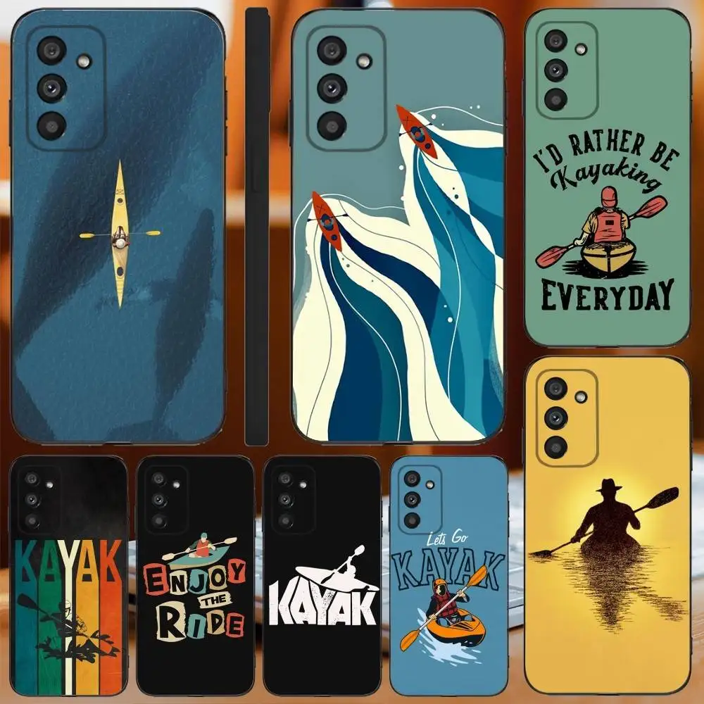 

Kayaking Sprot Phone Case For Samsung Galaxy A13,A21s,A22,A31,A32,A52,A53,A71,A80,A91 Soft Black Cover