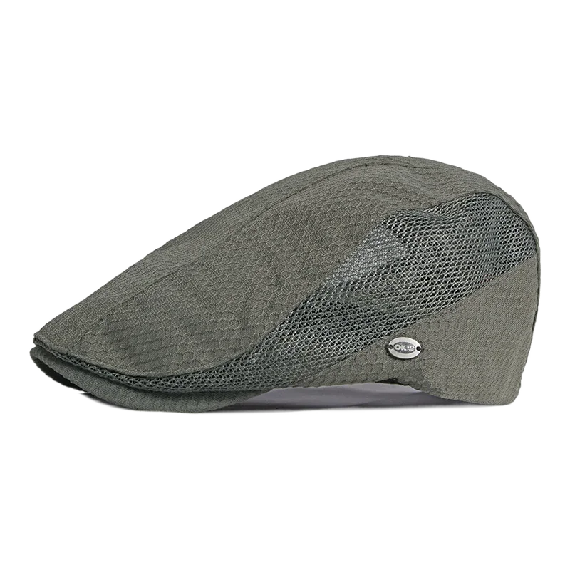 

Men and Women's Breathable Mesh Summer Hat, Newsboy Beret, Ivy Cap, Cabbie Flat Cap, Adjustable Vintage Style
