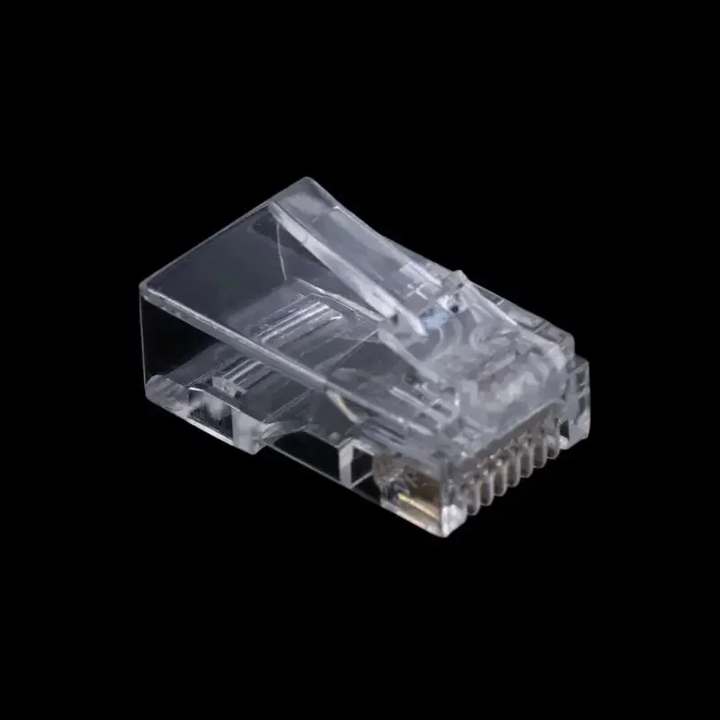 

100 шт. 8P8C модульные разъемы Rj45, позолоченные сетевые кабели RJ45, модульная вилка Cat5, разъем CAT5e