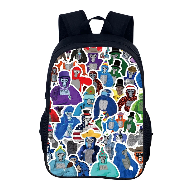 Mochila escolar con etiqueta de gorila, Mochila escolar con etiqueta de gorila, Mochila con etiqueta de gorila, Mochila para estudiantes, regalo de Navidad