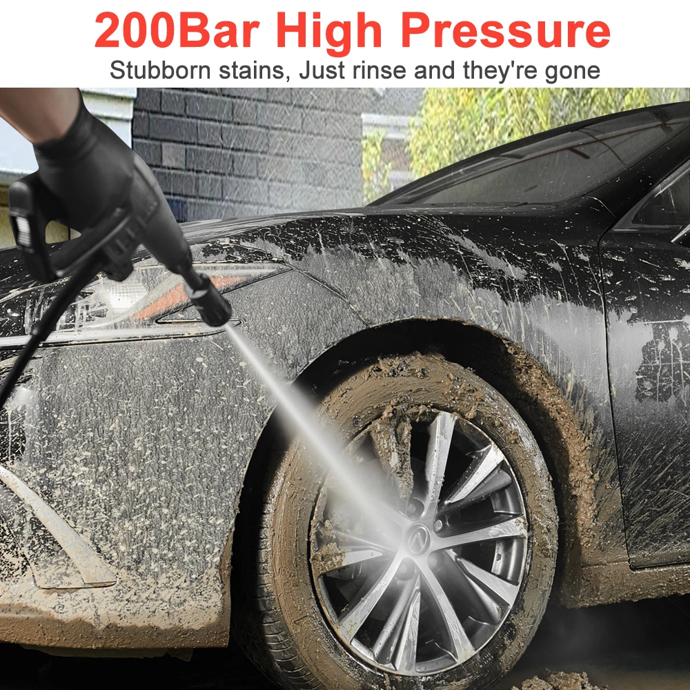 EAFC Newest 2000W Electric High Pressure Washer Powerful Car Wash Gun 200Bar Home&Car Wash Cleaning Machine For Garden Washing