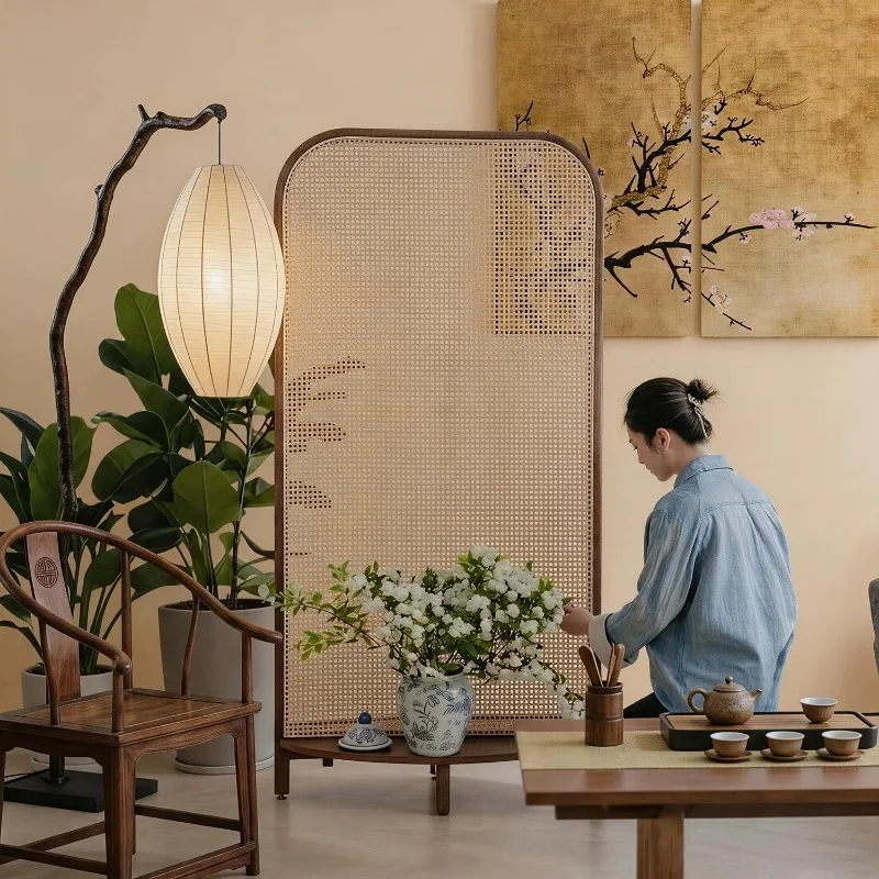 Screen Song Dynasty Aesthetics Living Room Tea Room New Zen Solid Wood Partition Chinese Style Entry Door Blocking Shelf