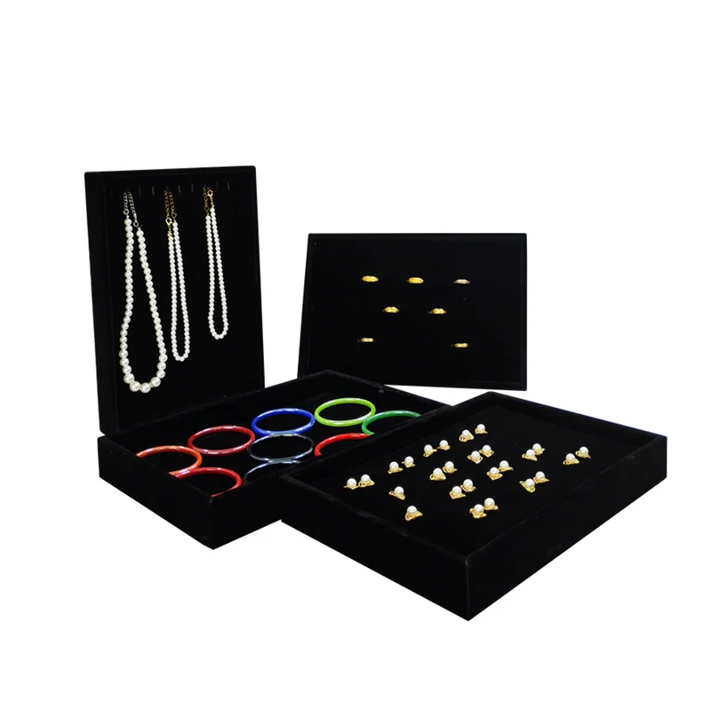 

Высококачественный Черный Бархатный поднос для хранения ювелирных изделий