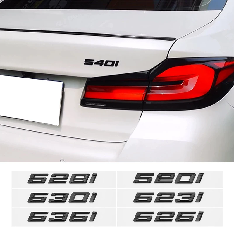 

Glossy Black Letters 520i 525i 528i 535i 540i 545i 530i Emblem For BMW E60 E34 F10 G30 E39 Rear Trunk Logo Stickers Accessories