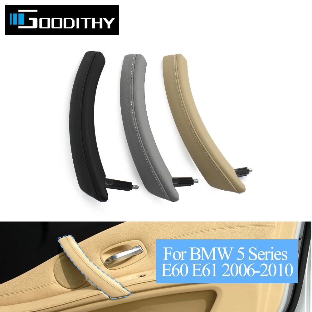 

LHD RHD Front Rear Door Inner Pull Handle Armrest Leather Cover Assembly For BMW 5 Series E60 E61 2006-2010 51416983672