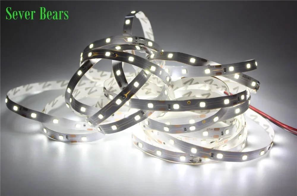 5M/lot SMD 2835 60Leds/M 5M 300 lampu setrip Led DC 12V Strip LED fleksibel, warna cahaya putih/hangat putih/biru/merah/hijau/kuning