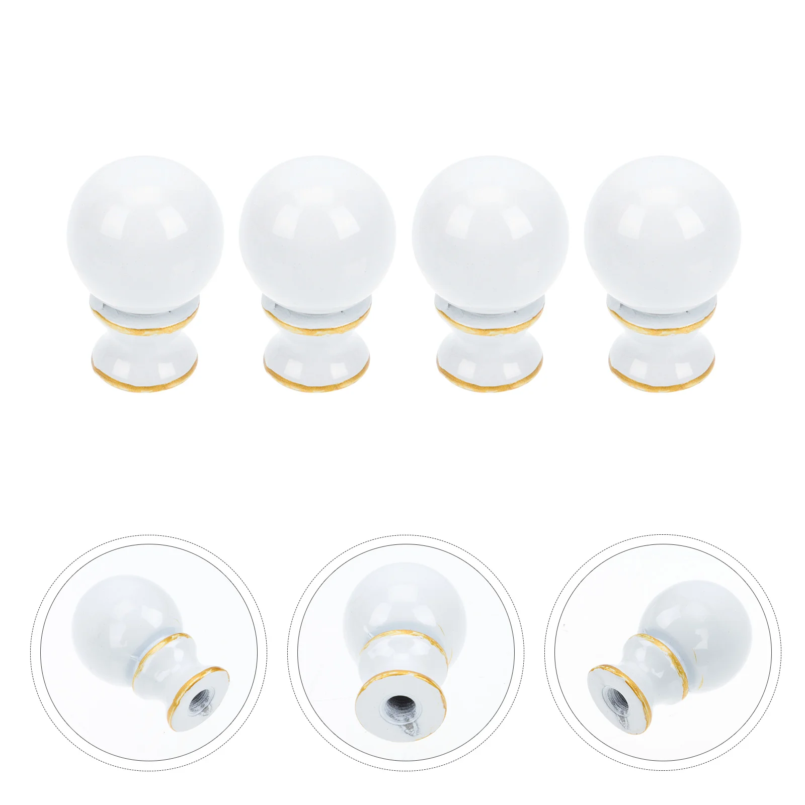 4 Pcs Horn Frame Decorative Head Lamp Caps Knob Lampshade Finial Light Screw Decorate Accessory Holder Ball