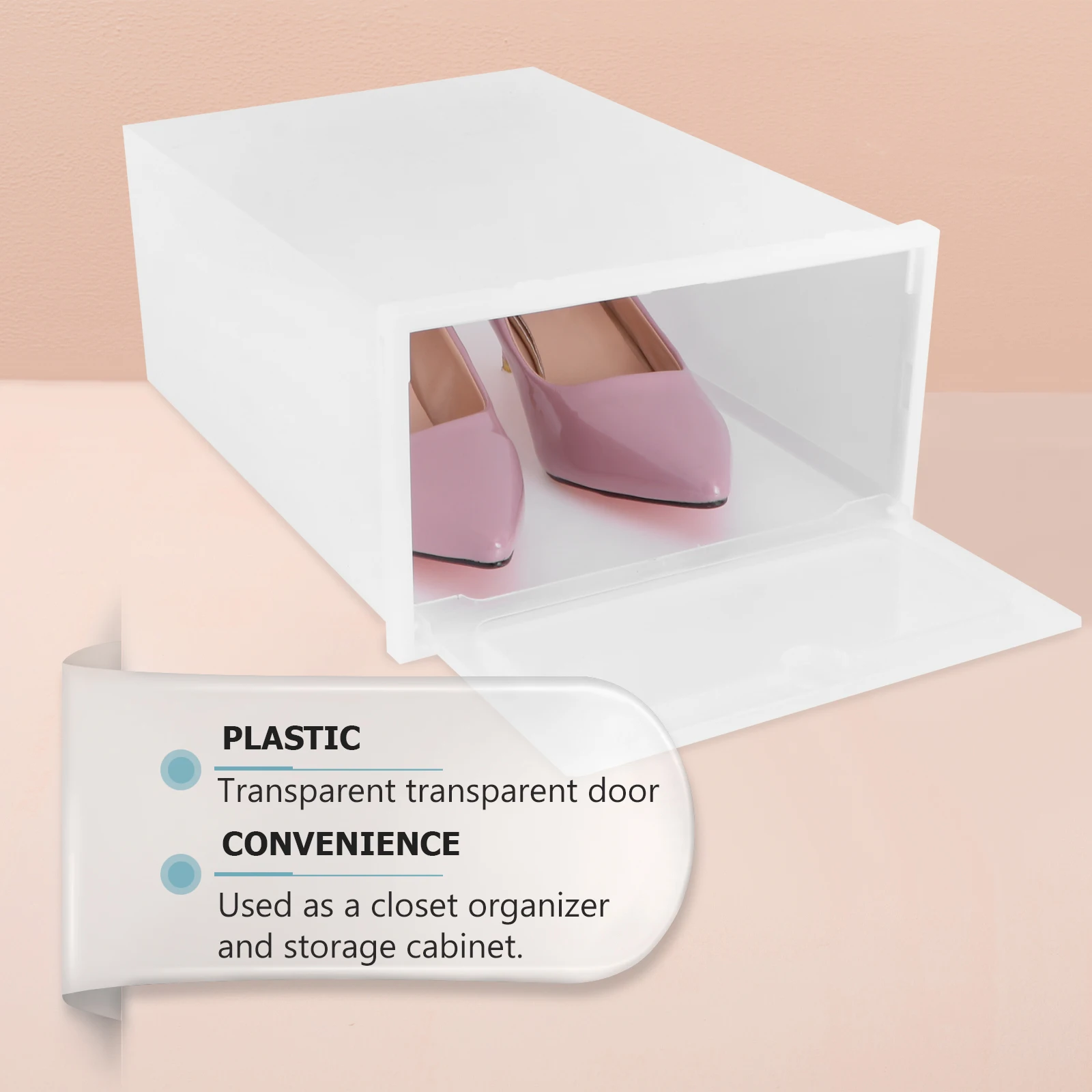 

2PCS Stackable Shoe Organizer Box Transparent Storage Container Durable Shoes Bin for Closet