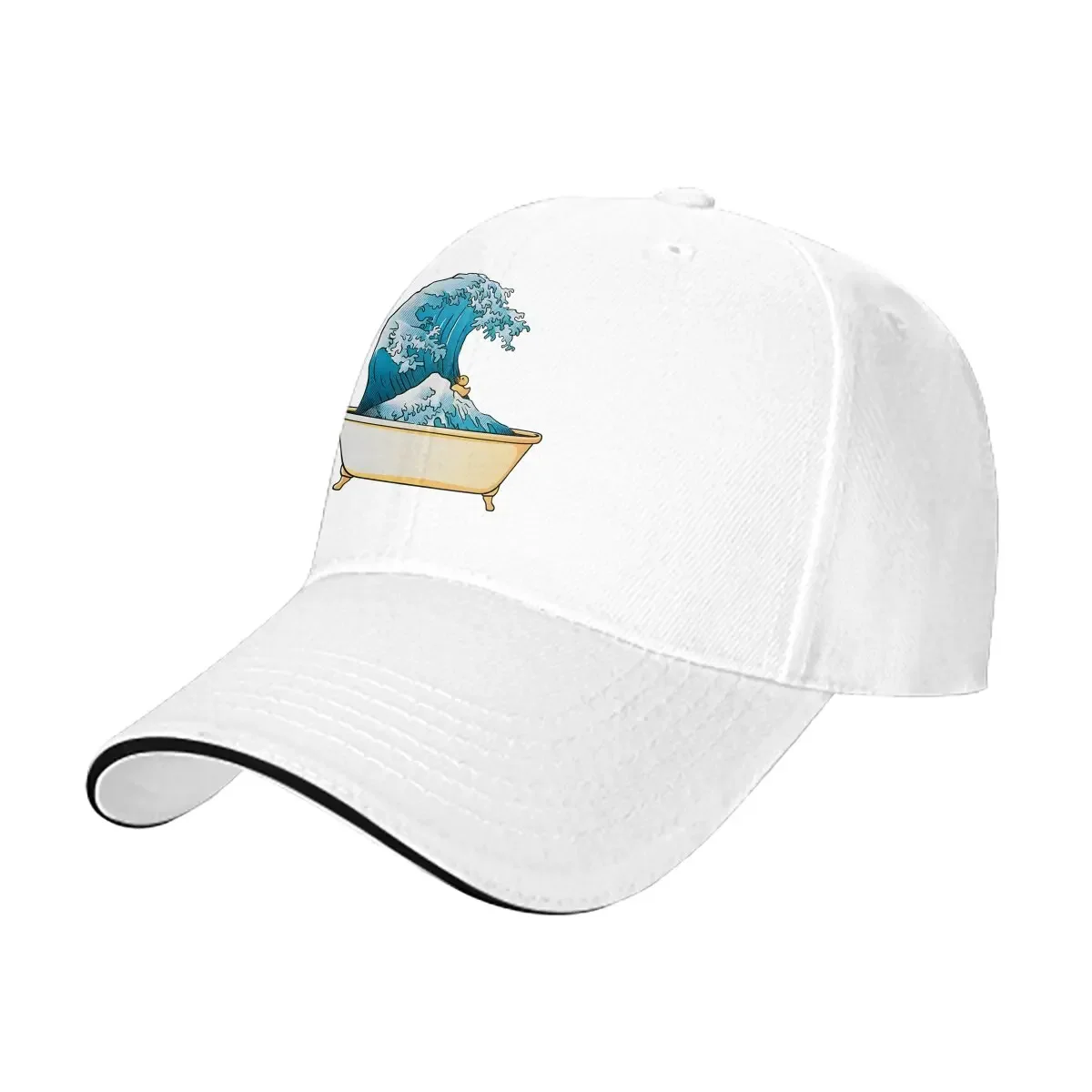 Washed Men's Baseball Cap Bathtub Kanagawa Wave By Tobe Fonseca Trucker Snapback Caps Dad Hat Rubber Duck