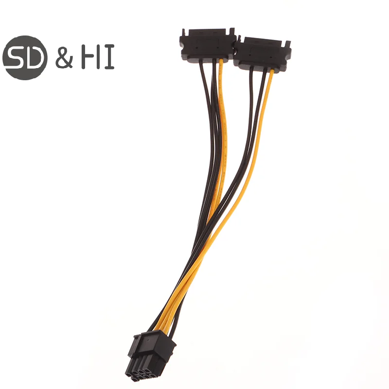 Câble d'Alimentation Touriste, 15 Broches SATA Mâle Vers PCIe 8 Broches, Adaptateur de Mathiation de Carte Vidéo PCI Express PCI-E