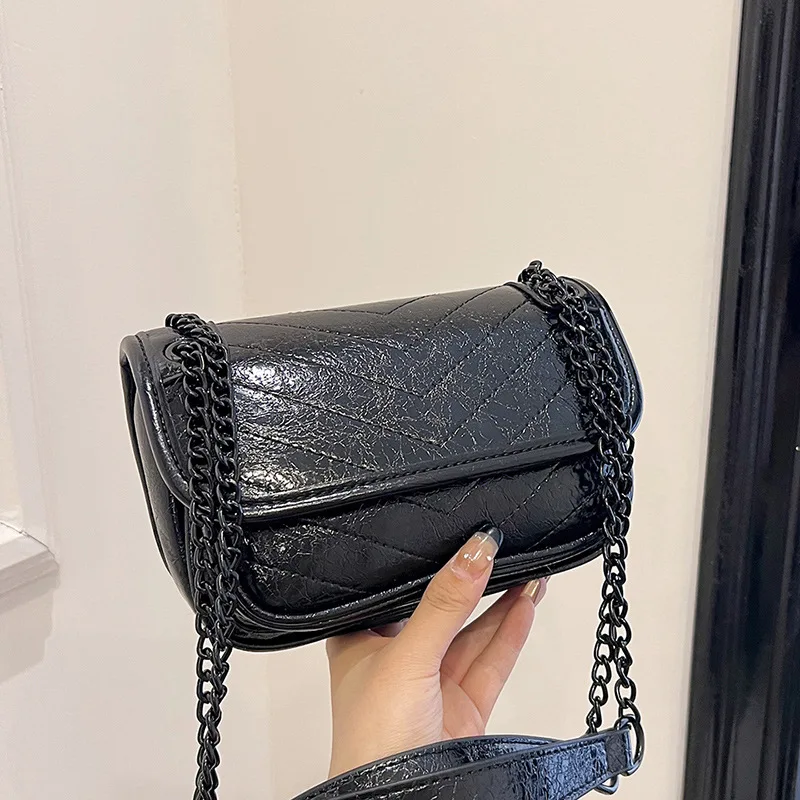 Popular Women\'s Bag 2024 New Summer Simple Chain Crossbody Bag Korean Version Single Shoulder Underarm Bag